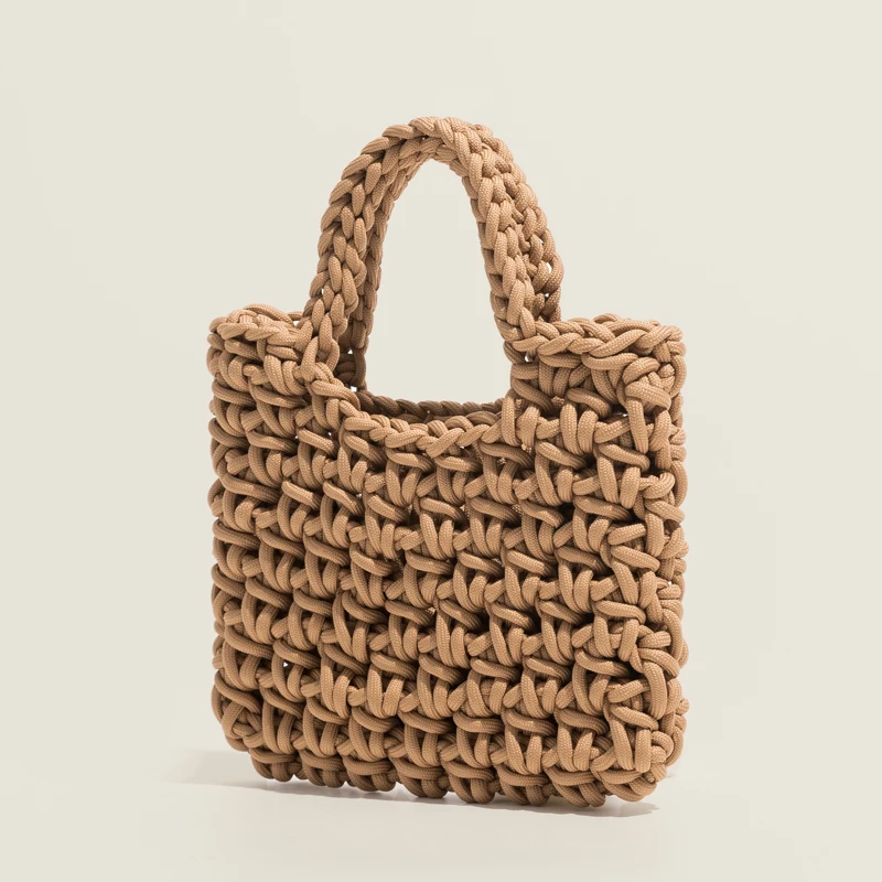MABULA Casual Vacation Woven Bags Women Hollow Handwoven Crochet Summer Beach Handbags Knitted Bucket Totes 2022 New