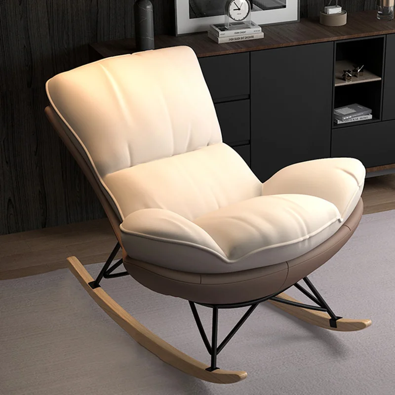 

Comfy Wooden Living Room Chairs Rocking Leather Swing Lazy Living Room Chairs White Relax Meuble De Salon Houses Furnitures
