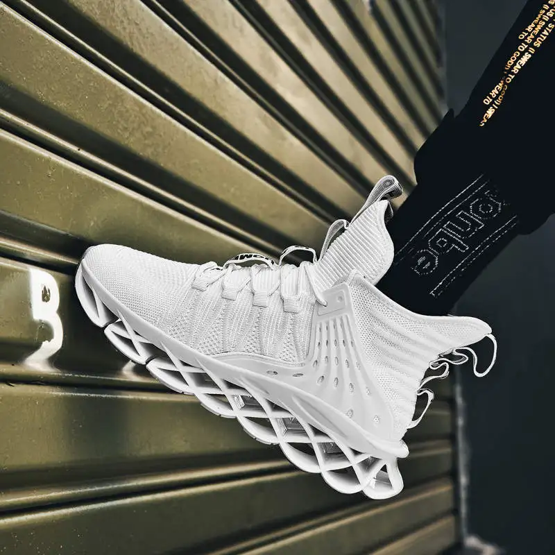 

White Sports Shoes Massage High Top Sneakers Luxury Brand High Quality Sport Shoes Plateforme Black Running Shoes Size 8 Tennis