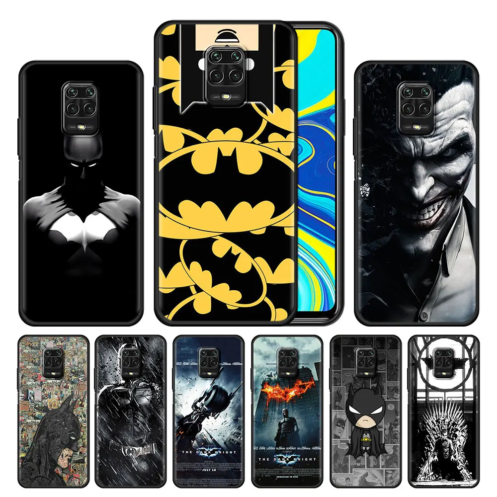 

Case Cover for Xiaomi Redmi Note 9 9s 8 8T 10 11 7A 9c 9T 10A 10c 11S Pro Style Capa Soft Original Bag Matte Batman Logo Dark