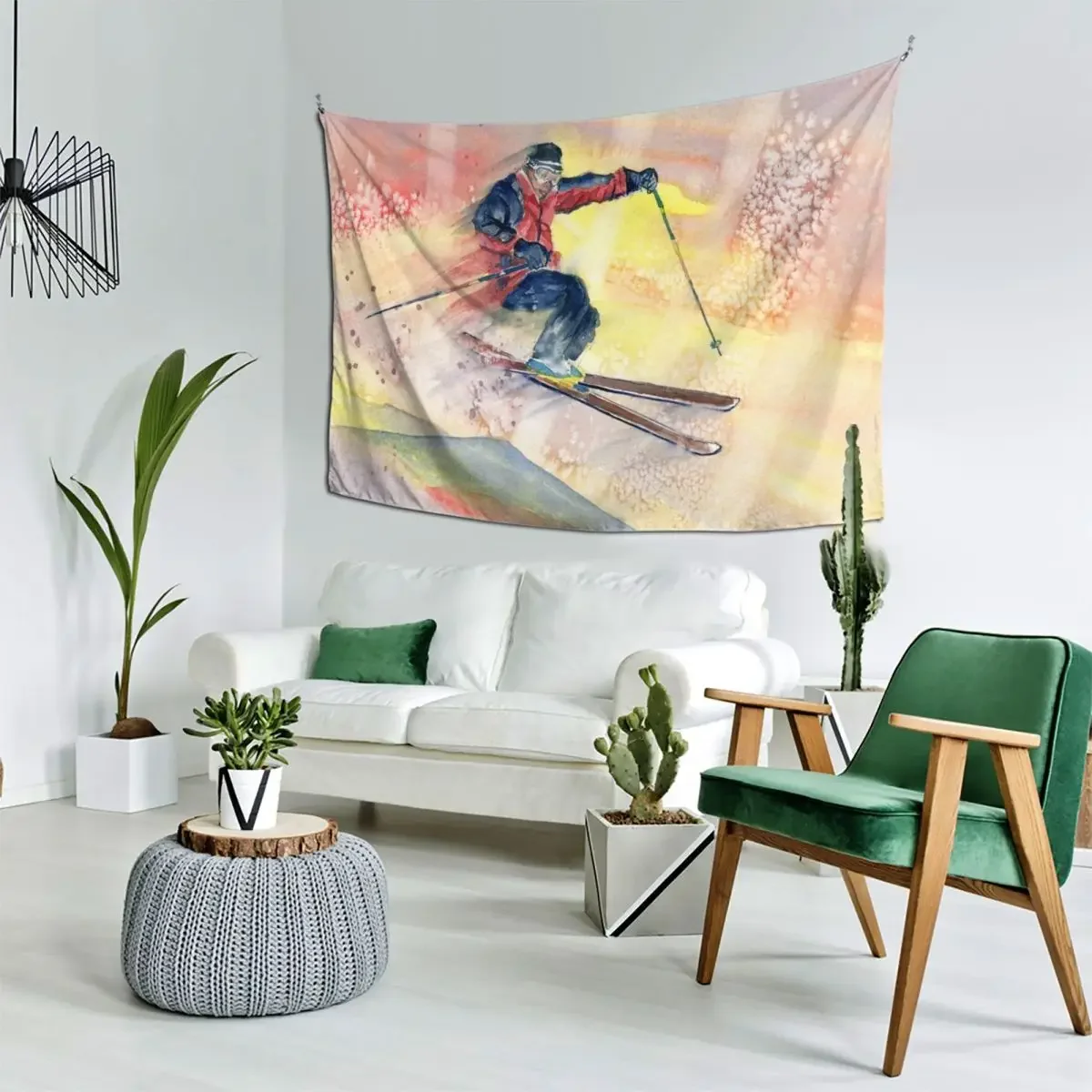 Красочный лыжный арт 2 гобелен декор для комнаты милый эстетический корейский