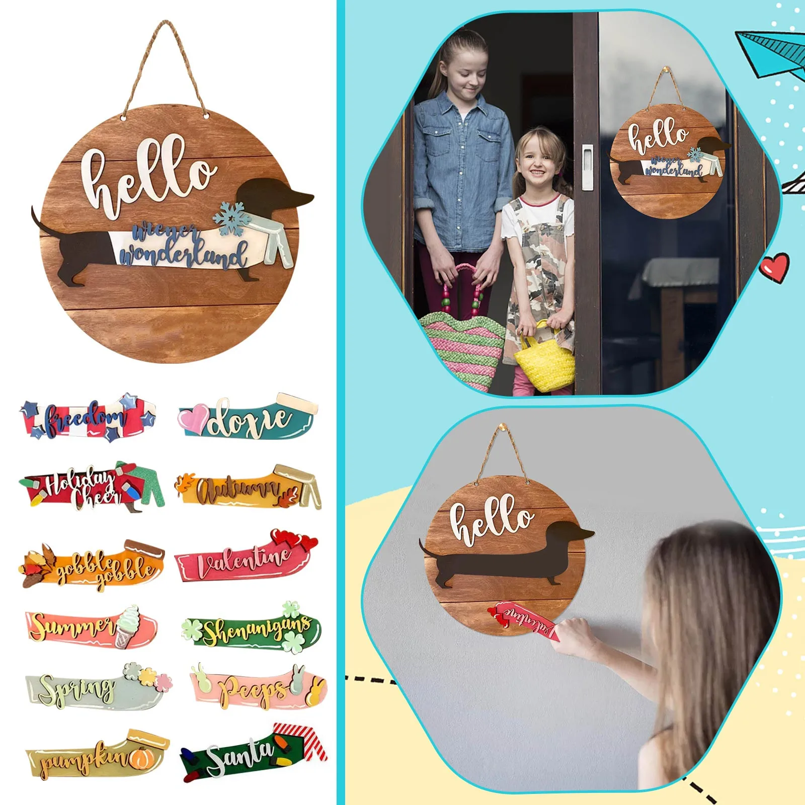 

Сделай Сам сменная одежда для собак разные праздничные дверные тарелки вешаются со знаками сезонные настенные светильники светодиодные дл...