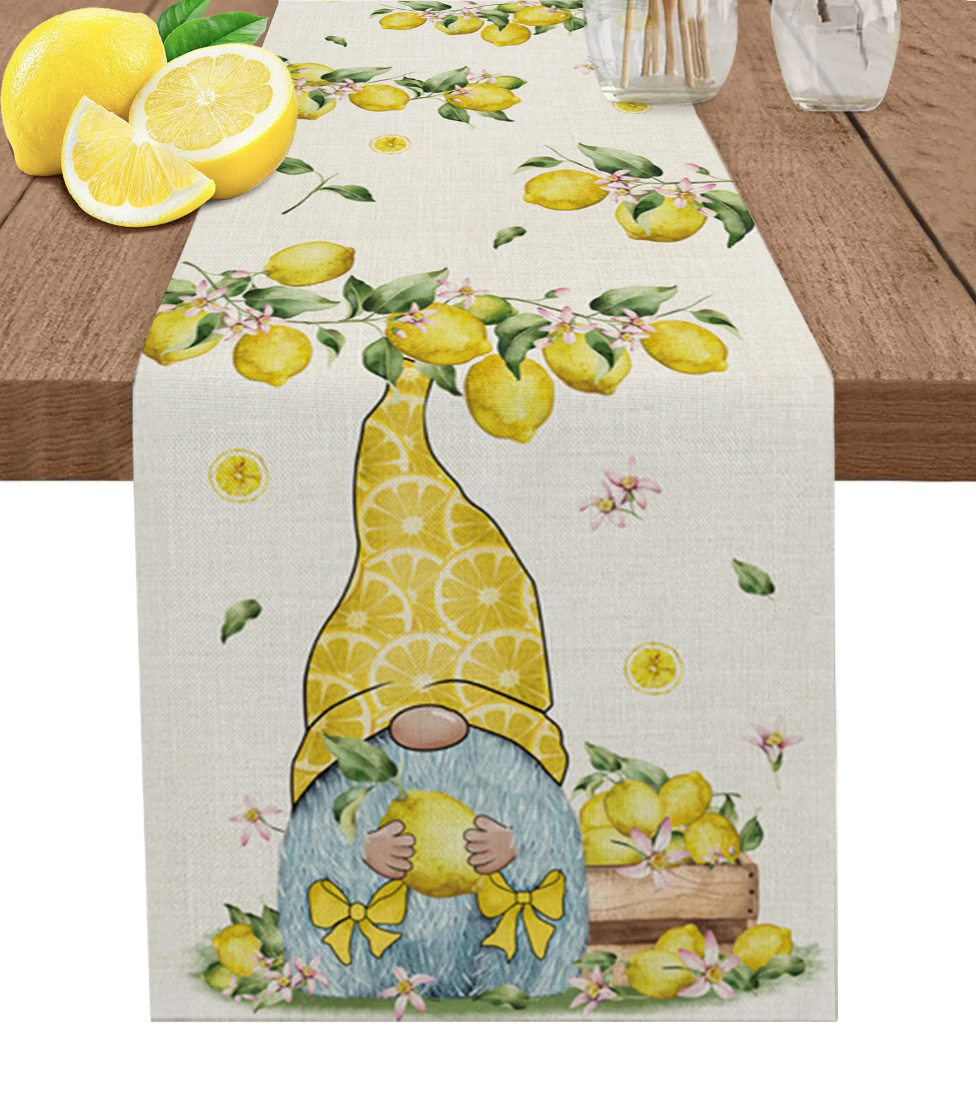 

Лемон идиллический клетчатый гном настольная дорожка для гостиной кухни домашняя скатерть для улицы вечерние ринки свадьбы модная подстил...