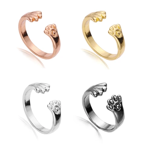 Регулируемое кольцо с котом из титановой стали