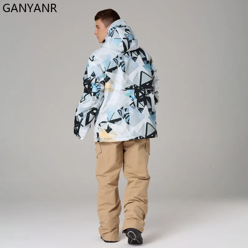 GANYANR лыжный костюм для мужчин водонепроницаемый ветрозащитный походов рыбалки