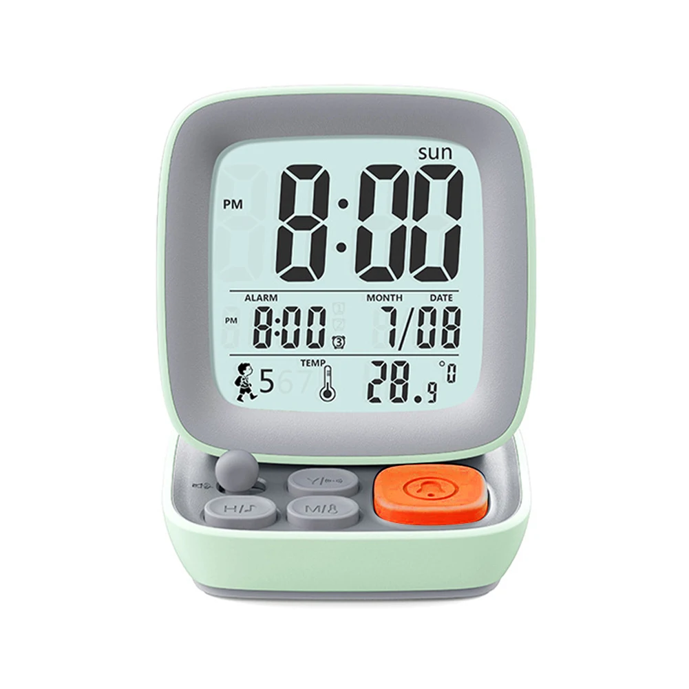 

Электронный прикроватный будильник для студентов, маленький компьютер, с перезаряжаемым дисплеем температуры, цифровой ЖК-дисплей в стиле ретро, для дома и офиса, с датой