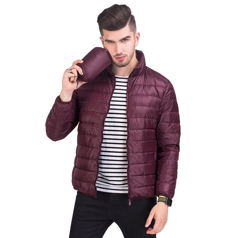

Men Fashion Winter Jackets Ultra Light 90% White Duck Down Jackets Casual Waterproof Portable Down Coats Warm Outerwear 5XL 6XL