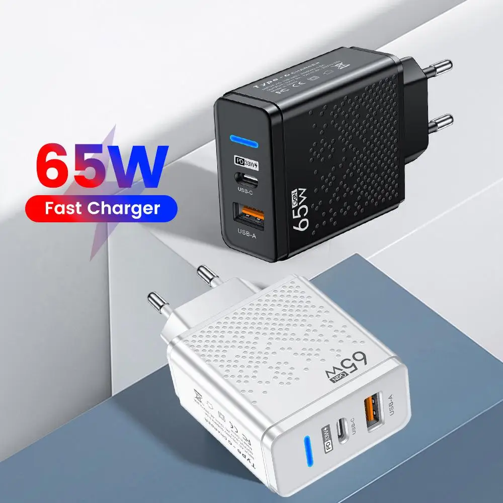 

65W USB Charger Fast Charging PD QC 3.0 Mobile Phone Adapter For iPhone Xiaomi 12 Huawei Samsung ipad Tablet Type C Charger