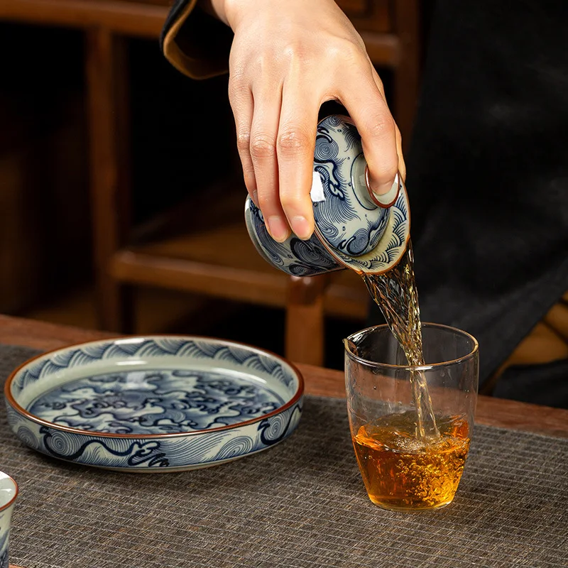 Высококачественная старая глина синий и белый фарфор HAILANG с узором подкова