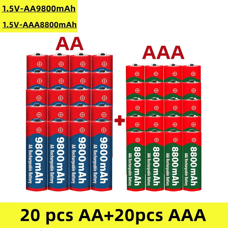 

1.5V, AA+AAA alkaline rechargeable battery, 9800mAh and 8800mAh, commonly used for mice, toys, remote controls, etc