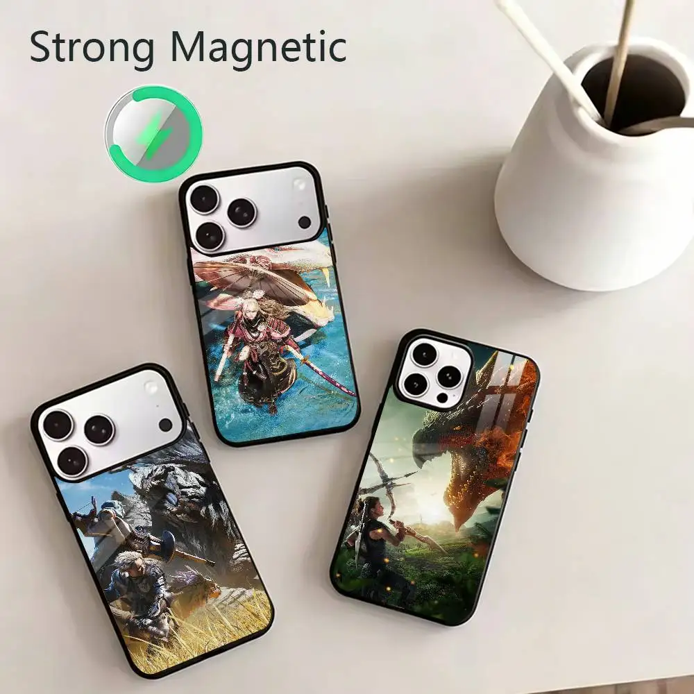 Фото Крутой чехол для телефона Cool Game M-Monster H-Hunter Wilds для iPhone 17, 16, 15, 14, 13, 12, 11 Plus, Pro, Max, магнитный, с беспроводной зарядкой №1