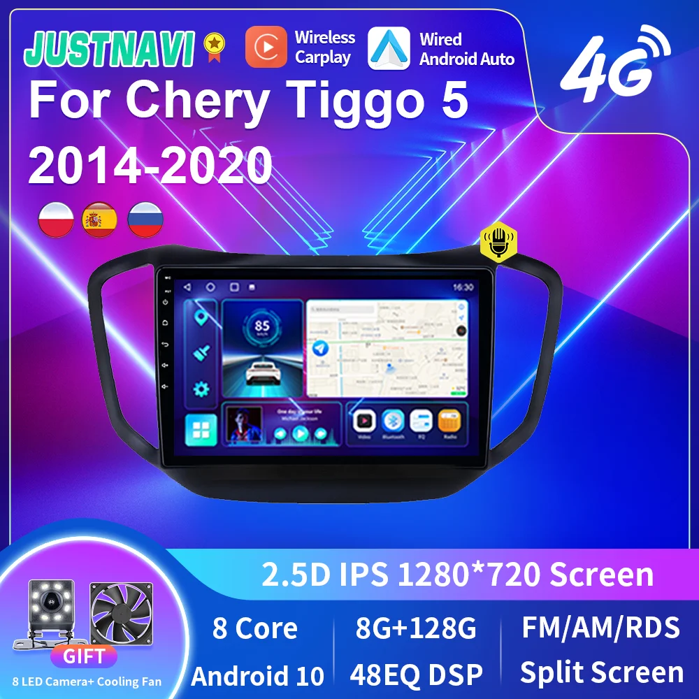 

Видеомагнитола JUSTNAVI IPS Android 10 для Chery Tiggo 5 2014-2018, мультимедийный плеер с GPS-навигацией, стерео Carplay No 2din