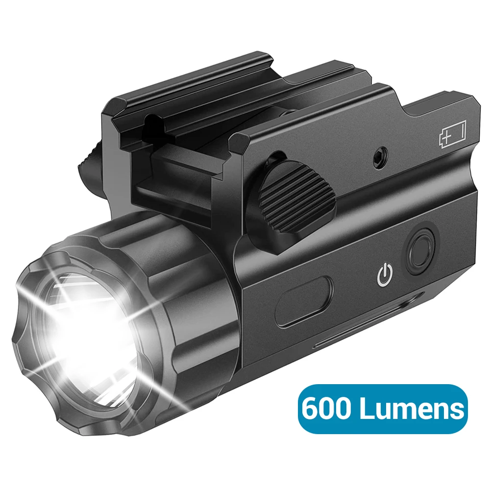 

600 Lumens Tactical Weapon Gun Light LED Pistol Light Military Airsoft Quick Release Handgun Flashlight Torch for 20mm Rail