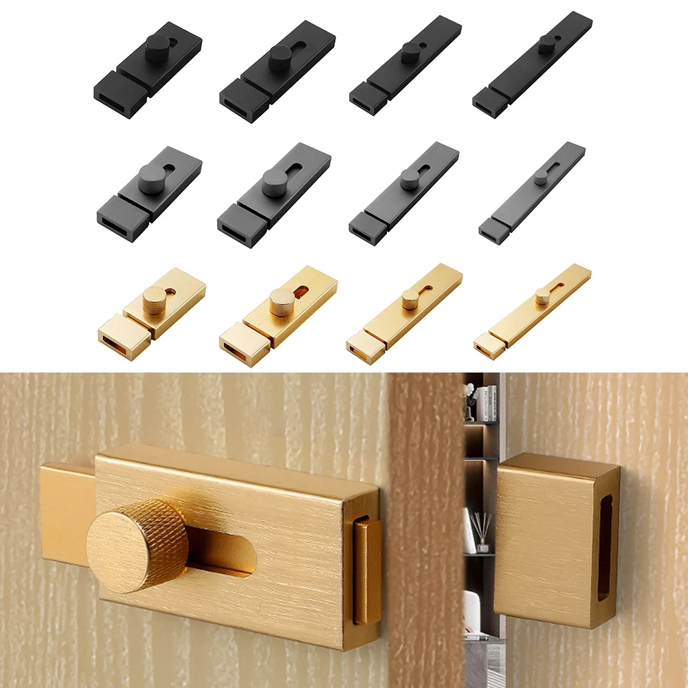 

Door Bolt Punch-free Bolt Door Latch No Hole Punch Door Buckle Ecurity Lock Thickened Room Door Latch Anti-Barn Door HardwareH