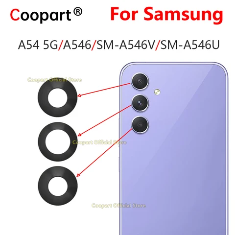 Новый оригинальный стеклянный объектив задней камеры для Samsung Galaxy A54 5G A546 SM-A546V A5460 с клейкой наклейкой