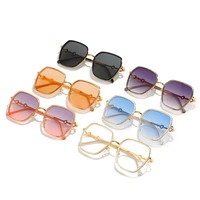 2022 trendy metal square frame sunglasses polarized brand design anti ultraviolet uv400 casual sunglasses for adultwomenmen