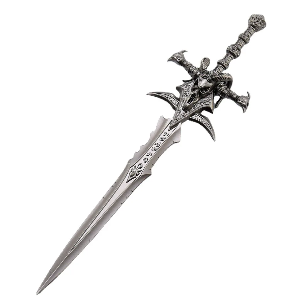 Wow 14cm Frostmourne Sword Lich King World Blade Of Arthas Warcraft Weapon Mini Metal Replica Knife Model Demon Slayer Kanata images - 6