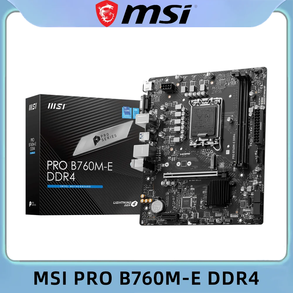 

MSI PRO B760M-E DDR4 MATX PC LGA 1700 Intel B760 Motherboard Gaming