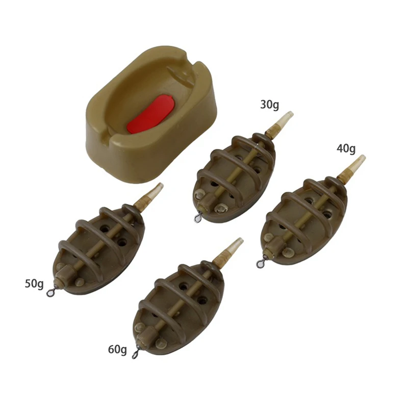 

5 шт./компл. Инлайн метод карпа кормушка для рыбалки 15/20/25/35 г 30/40/50/60 г прессформы рыболовные снасти аксессуары