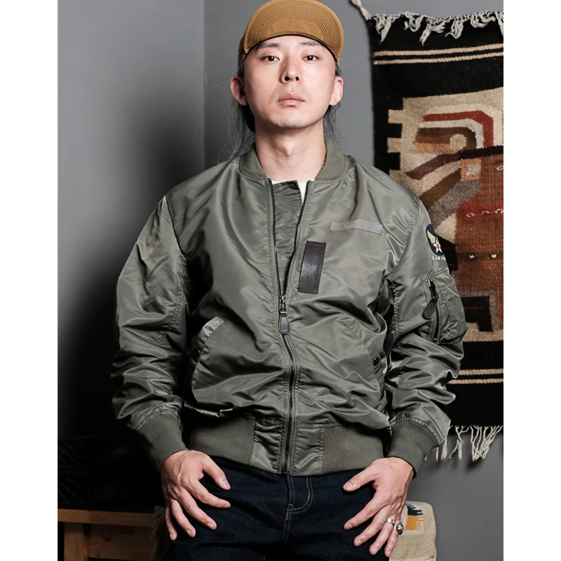 Simons Vintage Military MA1(Light Type)coat Spring Autumn USAF L2B Flight Jacket Amekaji​ Reissue Original L2-B Flight Jacket