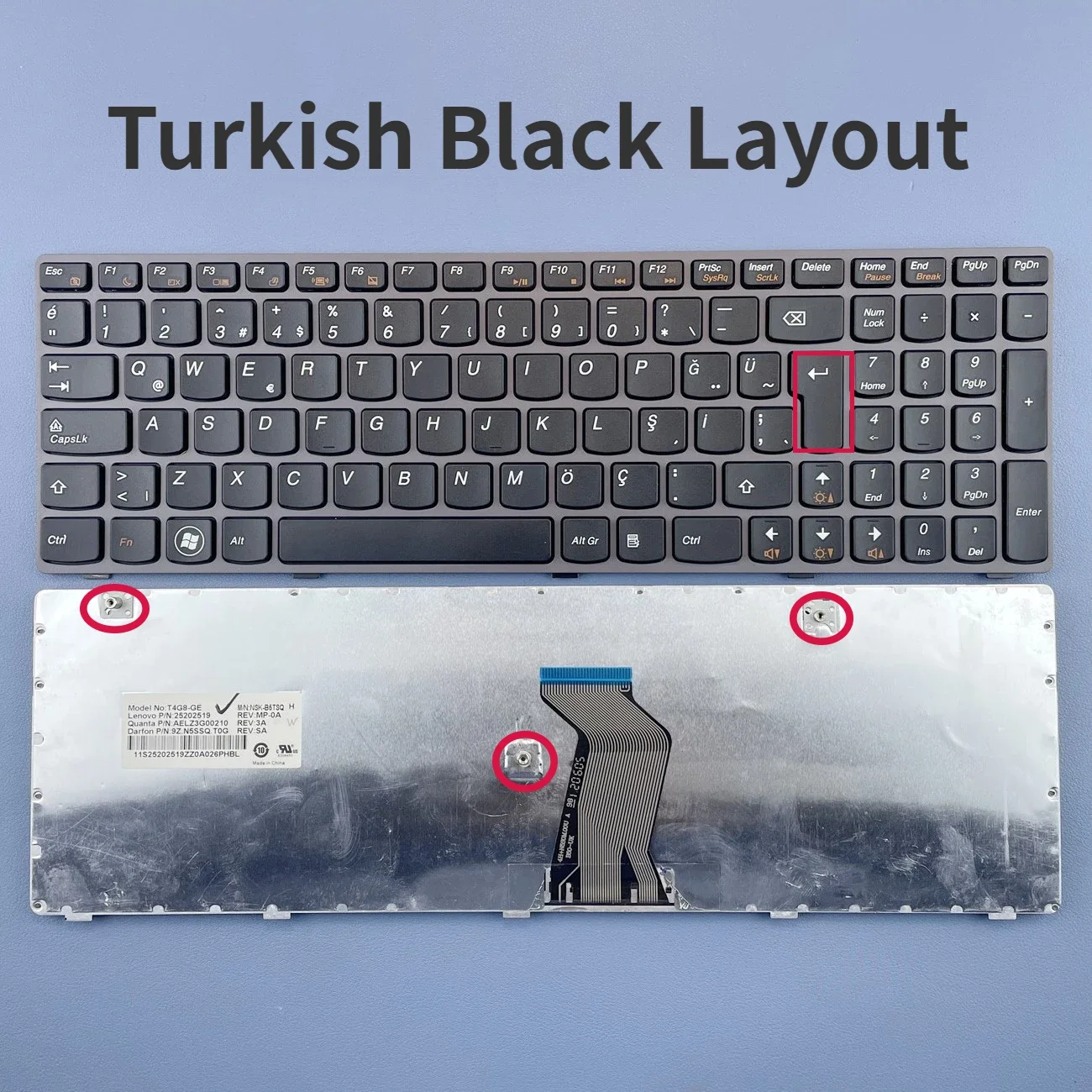 Турецкая клавиатура для ноутбука Lenovo G580 Z580 G580A V580A Z580A G580AH G580AM G580G G585 G585A G585AR G590 Series