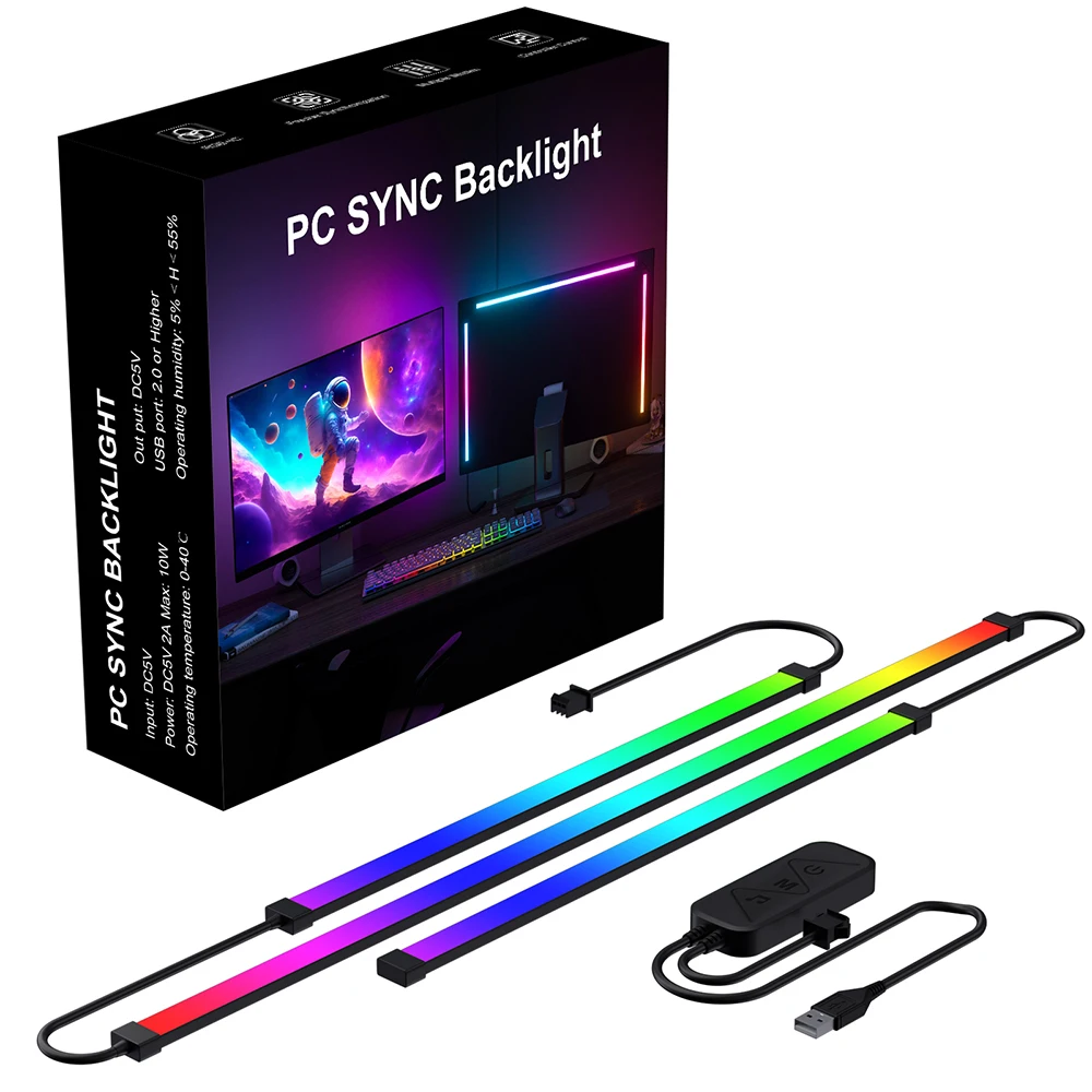 Фото Светодиодная лента RGB для подсветки телевизора, подсветка для компьютера «сделай сам», с функцией поддержания яркости №1