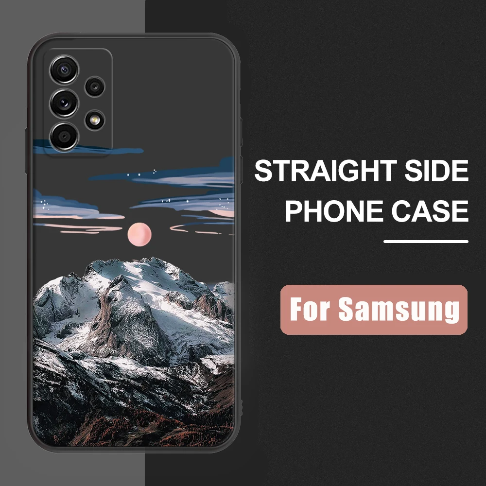 Чехол Snow Mountain для телефона Samsung S22 S21 S20 Ultra Plus FE A53 A73 A52S 5G A33 A72 A50 A32 23 A51 A71 мягкий