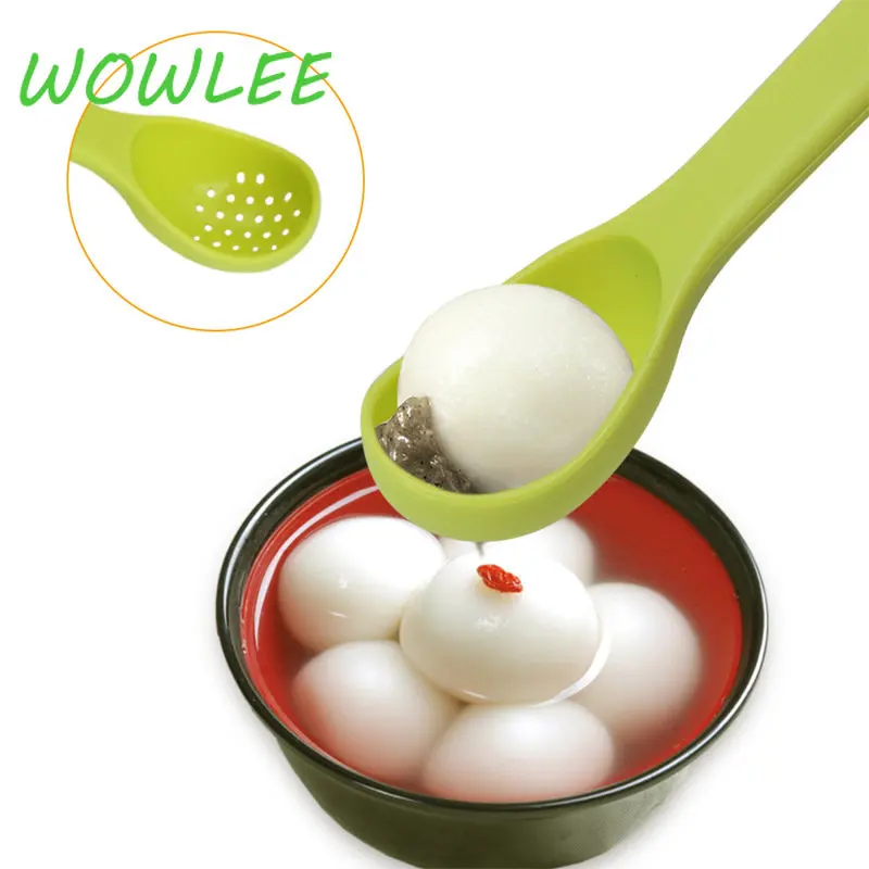 

2 in 1 Strainers Dinnerware Colander Spoon Filter Long Handle Canned Fruit Juice Filtering Spoon Stainless Steel Fruit Fork