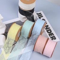 soft flower embroideried lace ribbon colorful trim 38mm 25mm for sewing hairbow tie accessories gift wrapping handmade crafts