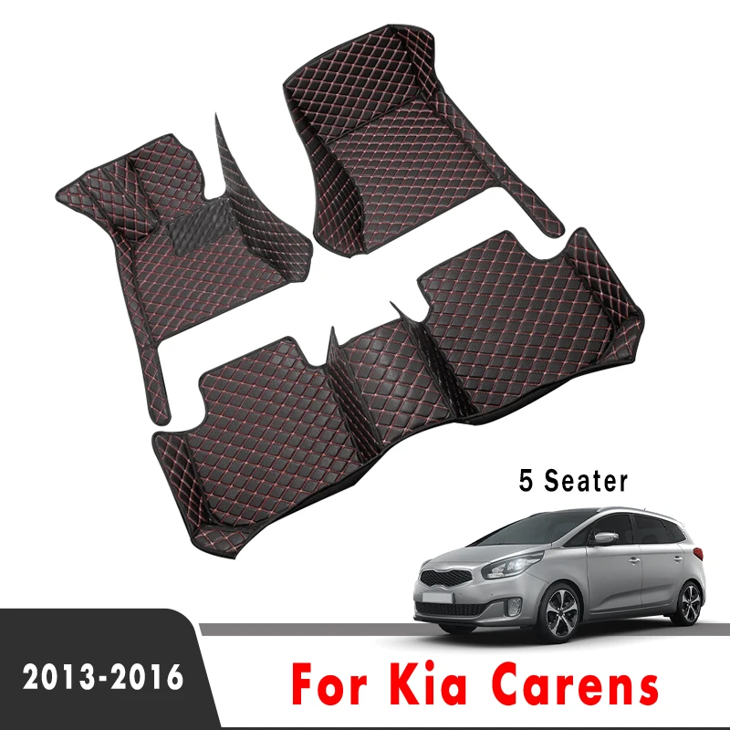 

Car Floor Mats For Kia Carens 2016 2015 2014 2013 5 Seater Leather Custom Auto Foot Pads Automobile Carpets Floorliners Covers