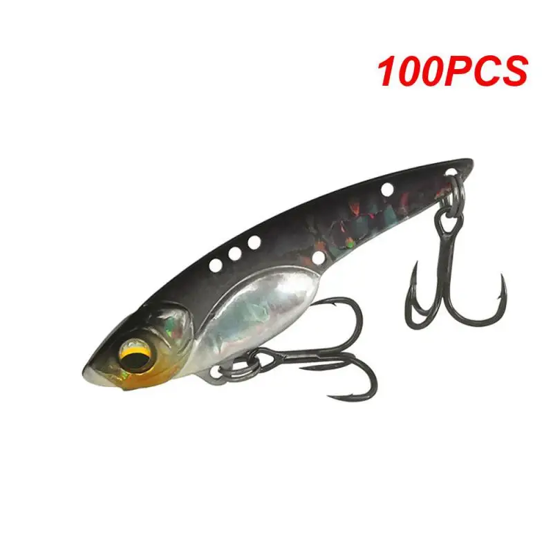 

100 шт. тройные Крючки, рыболовные приманки, острый Рыболовный крючок, бионические жесткие приманки, рыболовные аксессуары, металлическая Вибрирующая блесна, искусственная