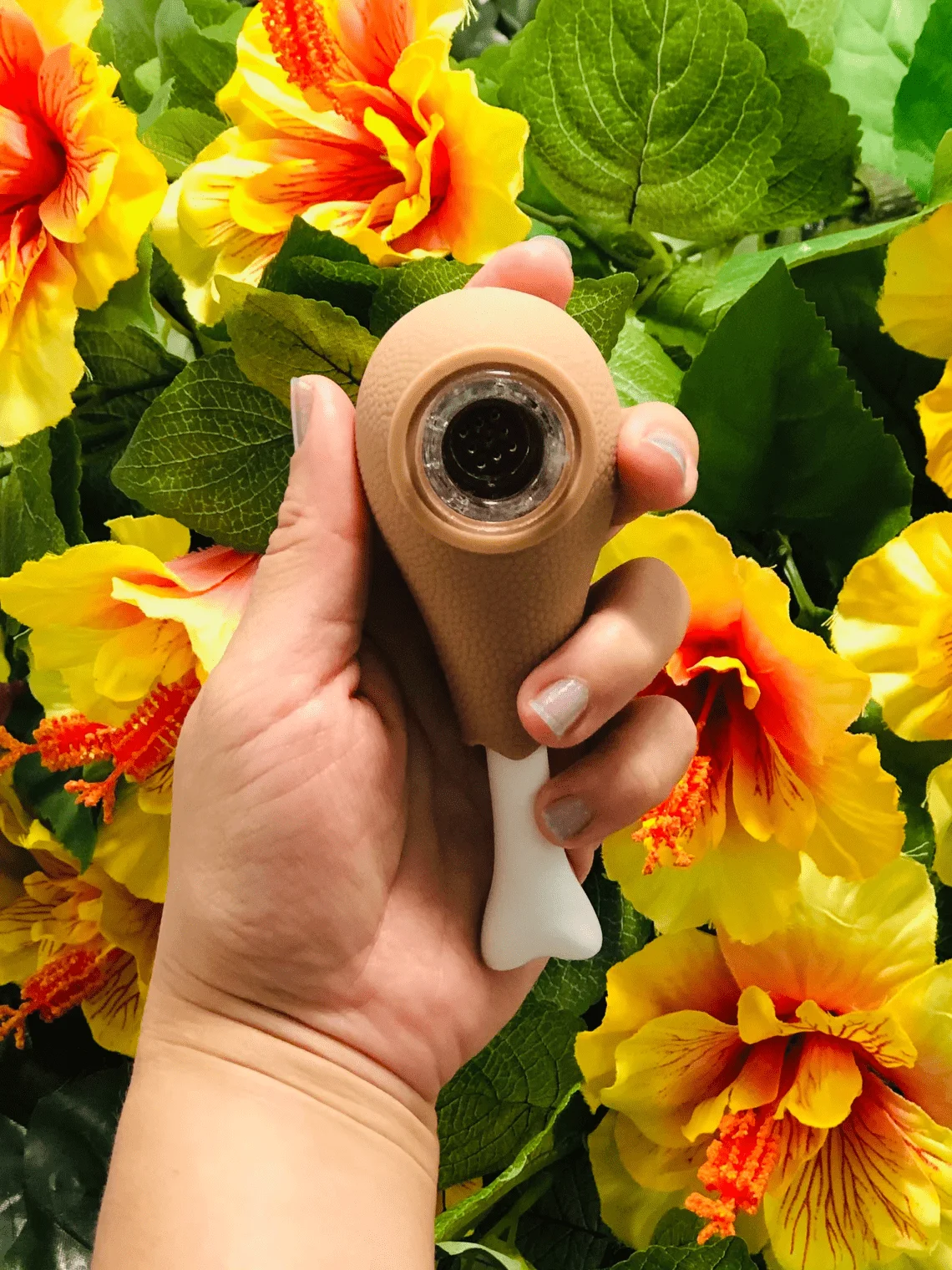 

Silicone Chicken Drum Stick Smoking Pipe 4 Inch