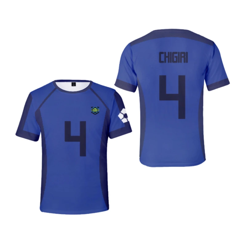 BLUE LOCK Bluelock Cosplay Costume Meguru Bachira Isagi Yoichi Chigiri Hyoma Short Sleeve T-Shirt Football Soccer Jersey Uniform images - 6