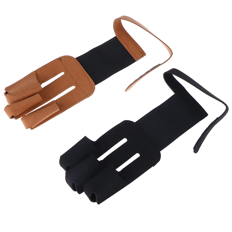 

1 PC Archery Protect Glove 3 Fingers Pull Bow Arrow Leather Shooting Gloves