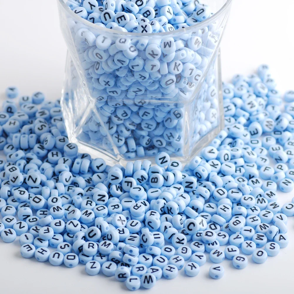 200 шт./упаковка бусины в форме букв английского алфавита