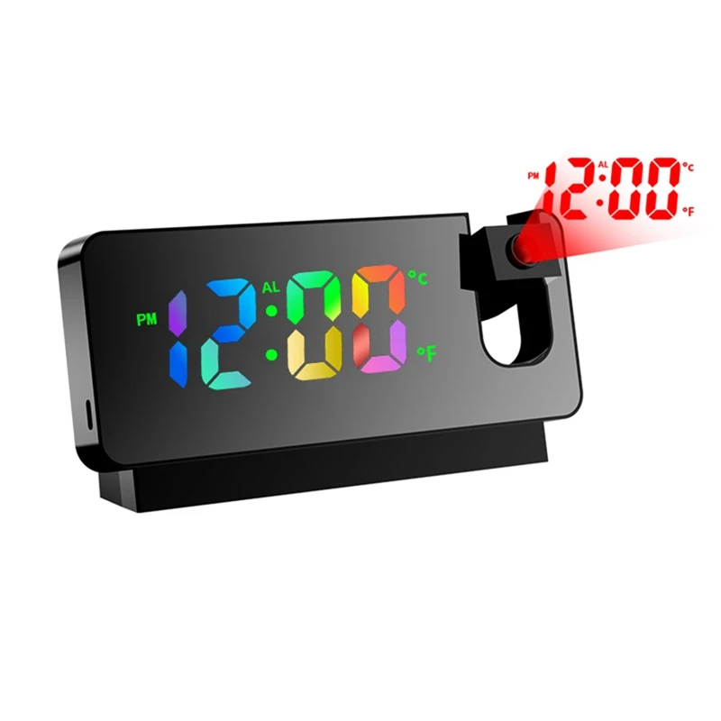 Ceiling Projector Alarm Clock For Bedroom Black