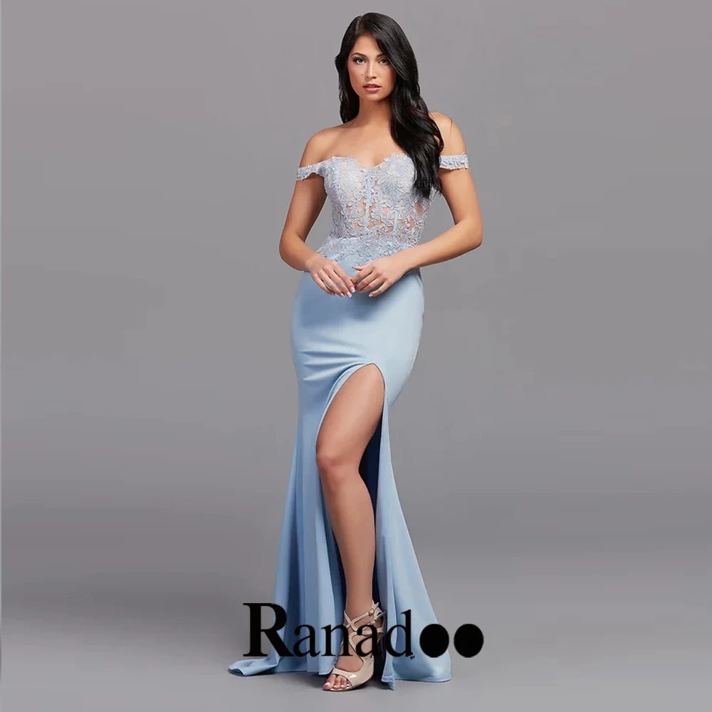 

Ranadoo модное кружевное вечернее платье для выпускного вечера с открытыми плечами атласная молния со шлейфом индивидуальное платье