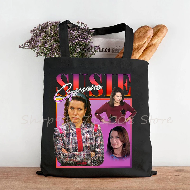 

Женская сумка для покупок SUSIE GREENE Graphic, многоразовая тканевая сумочка-тоут на плечо, смешной подарок для фанатов комедии