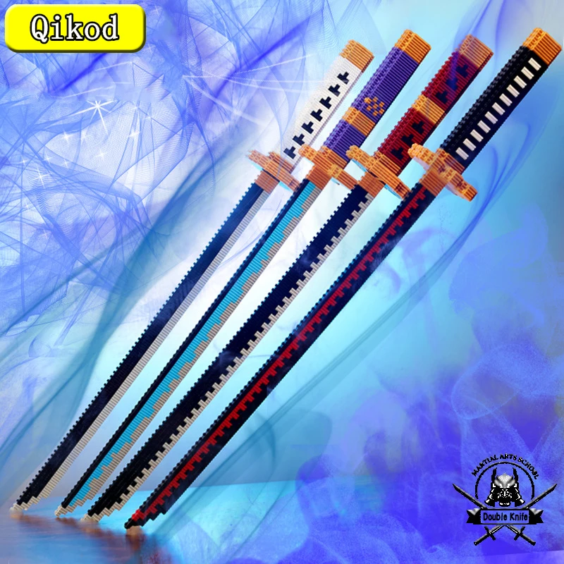 

New Simulation Anime Katana Model Building Blocks Toys Demon Slayer Kamado Tanjirou Weapon Brick Children's Educational Toy Gift