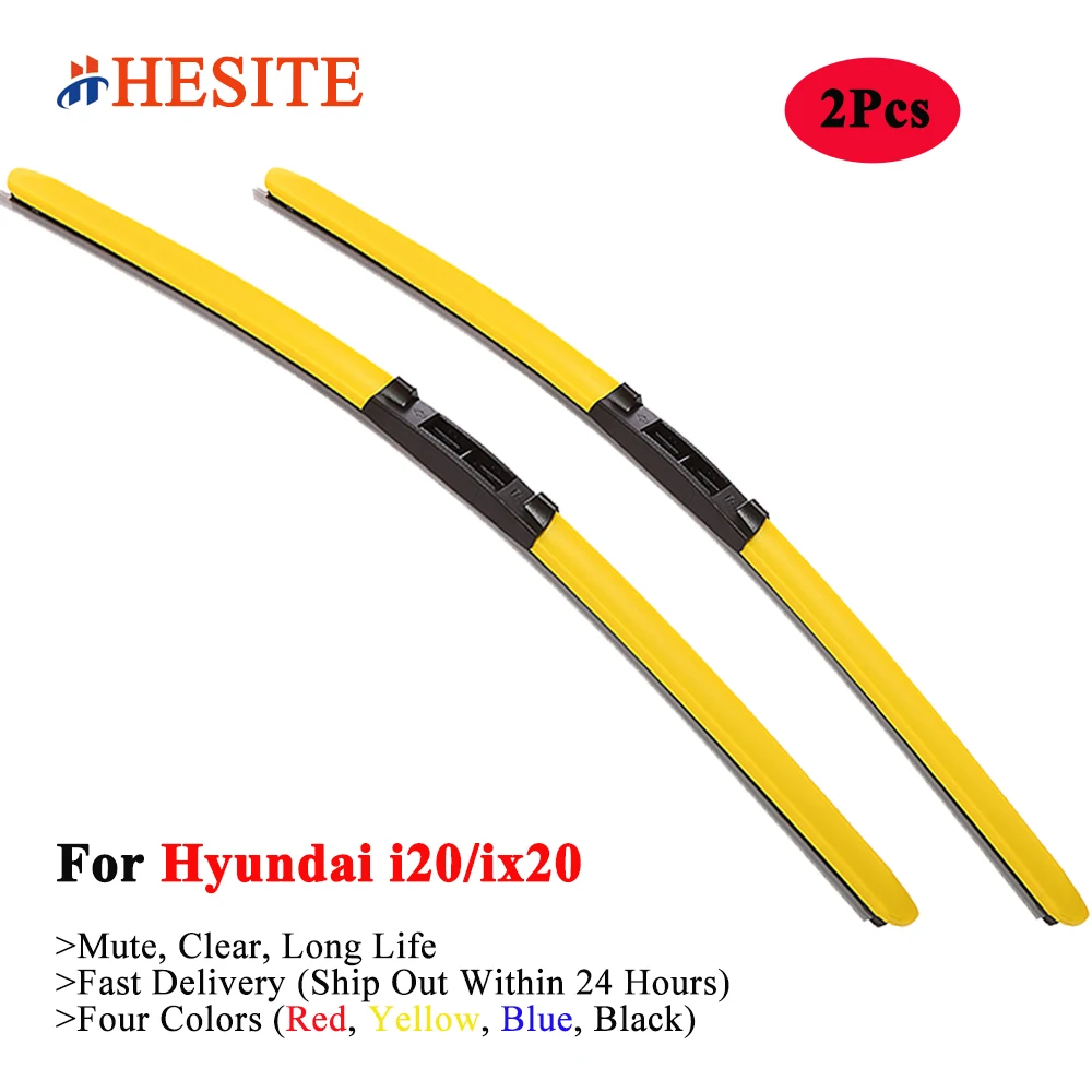 

HESITE Colorful Windshield Wiper Blades For Hyundai I20 N E IX20 Sportz Coupe WRC Hatchback 1.0 1.2 1.4 1.6 T-GDI 2012 2014 2018