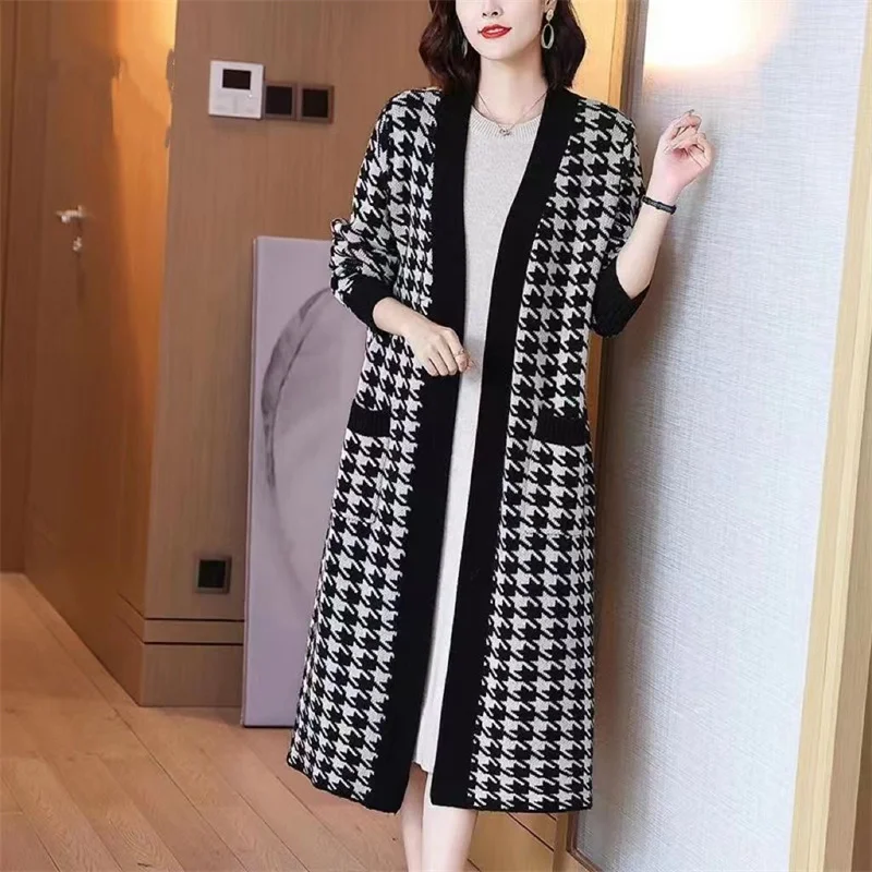 Женский длинный кардиган в Корейском стиле свободный Универсальный