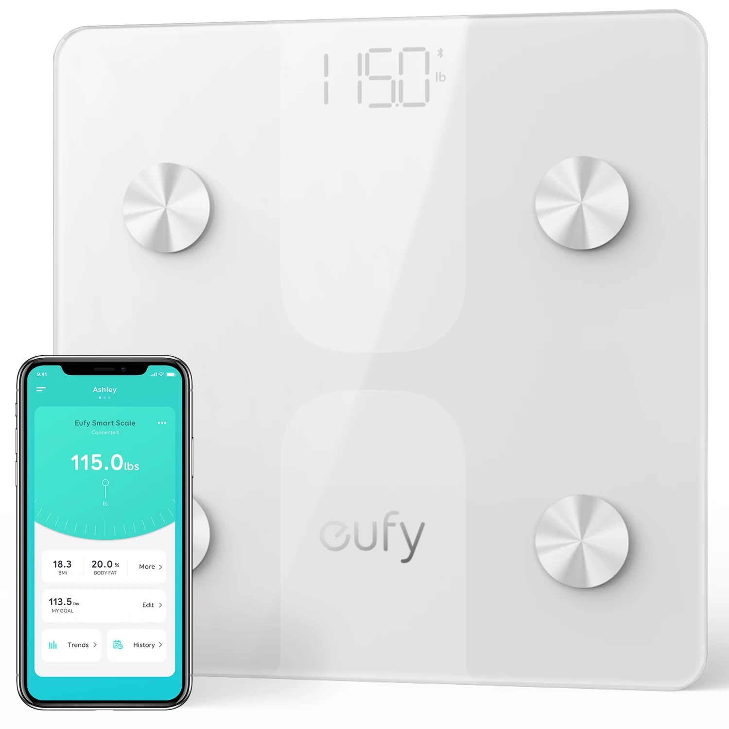 

EUFY C1 Smart Scale with Bluetooth, Body Fat Scale, Digital Wireless Bathroom Scale, 12 Measurements, Weight/G
