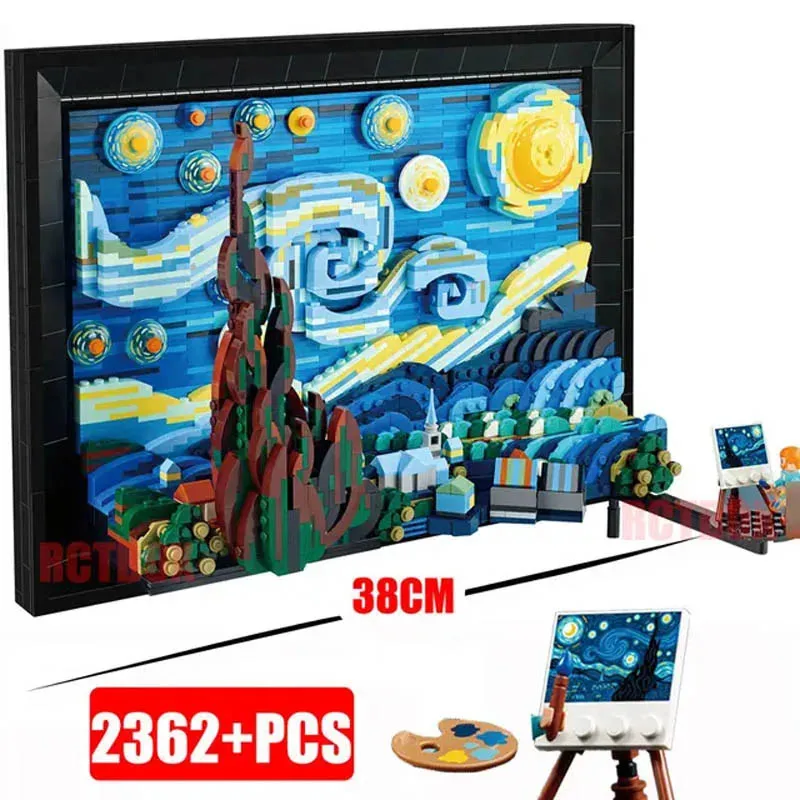 

Compatible 21333 Vincent Van Gogh The Starry Night Building Blocks Art Painting Bricks Toy Gift Moc Ideas Home Decorae Education