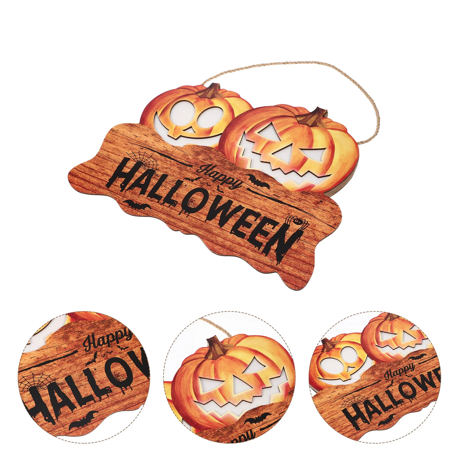 

Sign Door Pumpkin Hanging Decoration Light Wooden Plaque Wood Lighted Front Wall House Welcome Wreath Uplantern Happy Jack Signs