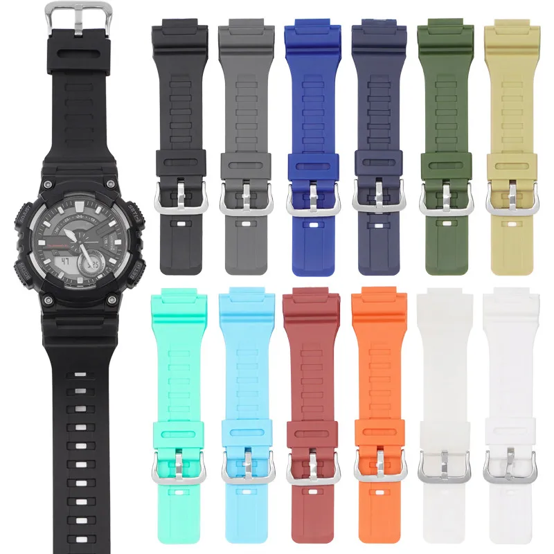 Sport Strap for Casio G-SHOCK AQ-S810W/S800W AE-1200 AEQ-110W MCW-200H W-735H Men Silicone Resin Waterproof Watch Band Bracelet
