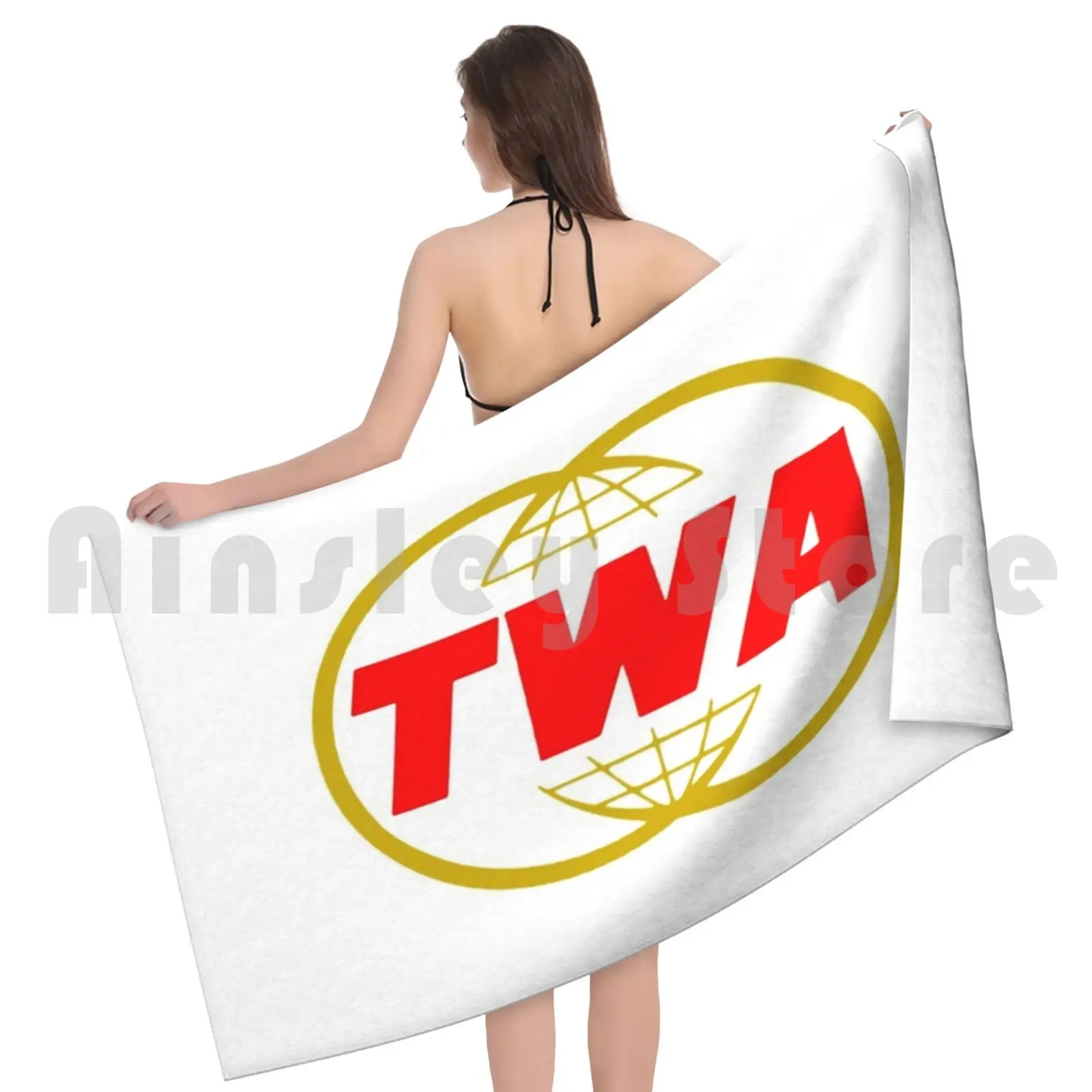 Фото Twa Банное Полотенце Пляжная Подушка Twa Боинг Пилот Панама Винтаж Путешествия Отпуск Праздник Самолет День Отца День Рождения Рождество №5