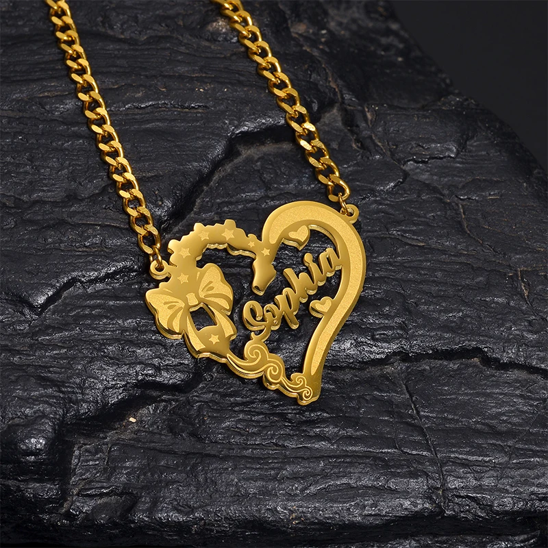 Ожерелье с именами для женщин Treebud ожерелье из нержавеющей стали