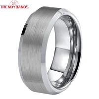 6mm 8mm dropshipping tungsten carbide engagement ring for men women wedding band classic jewelry beveled edges comfort fit