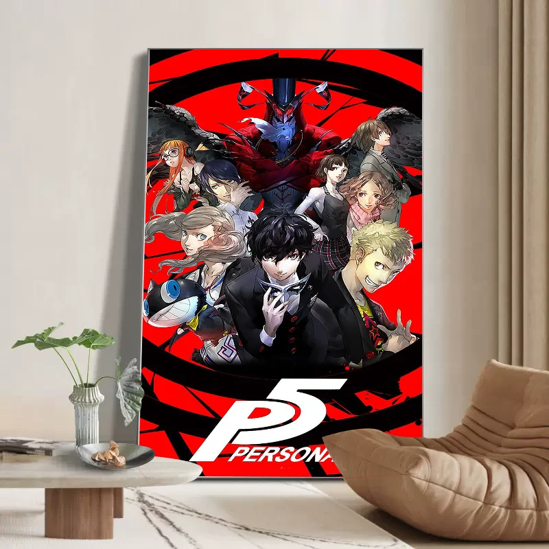 Hot Video Game Persona 5 Gaming Classic Vintage Posters Room Home Bar Cafe Decor Nordic