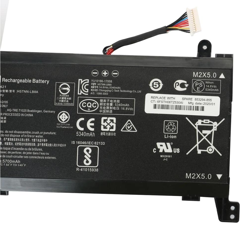 FM08 HSTNN-LB8A 12-линейный аккумулятор для ноутбука Hp Omen 17-AN018NB/AN193NG TPN-Q195 серии ноутбуков